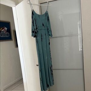 Elegant Teal and Black Women's Dress